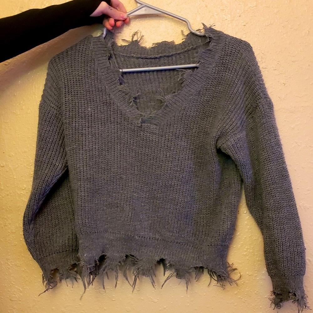 Custom Frayed Sweater